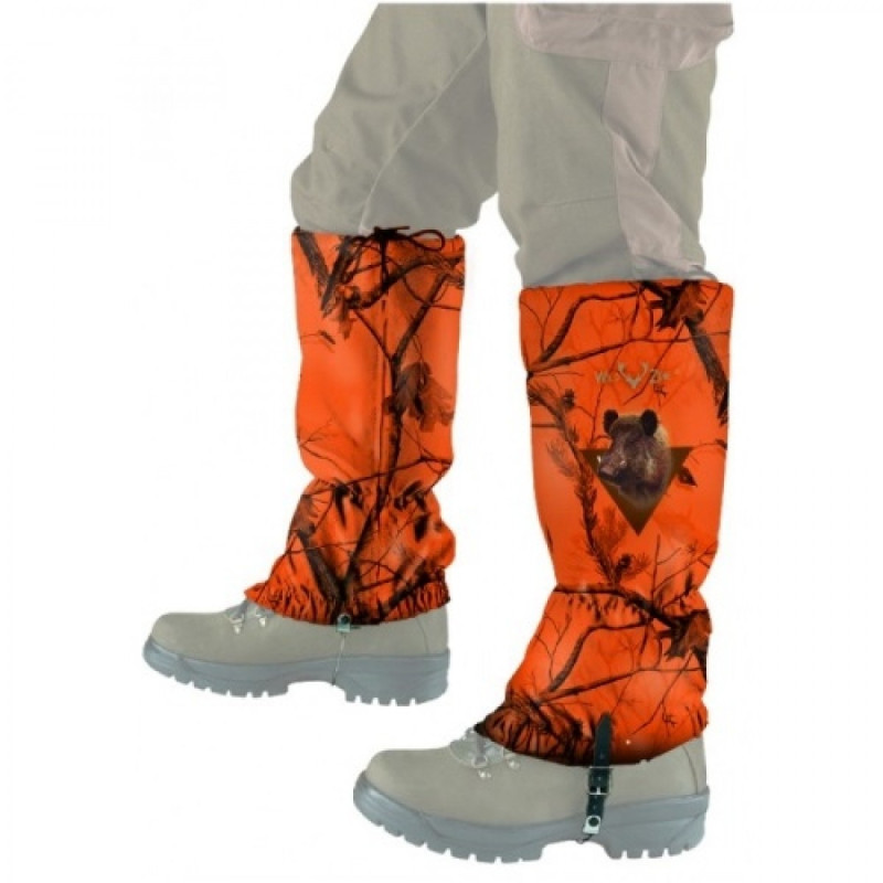 Camouflage Gaiters with Boar Motif (orange)
