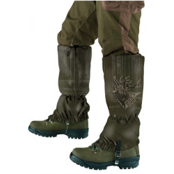 Camouflage Gaiters With roaring Deer Motif (Green) WILD ZONE M-246-1830