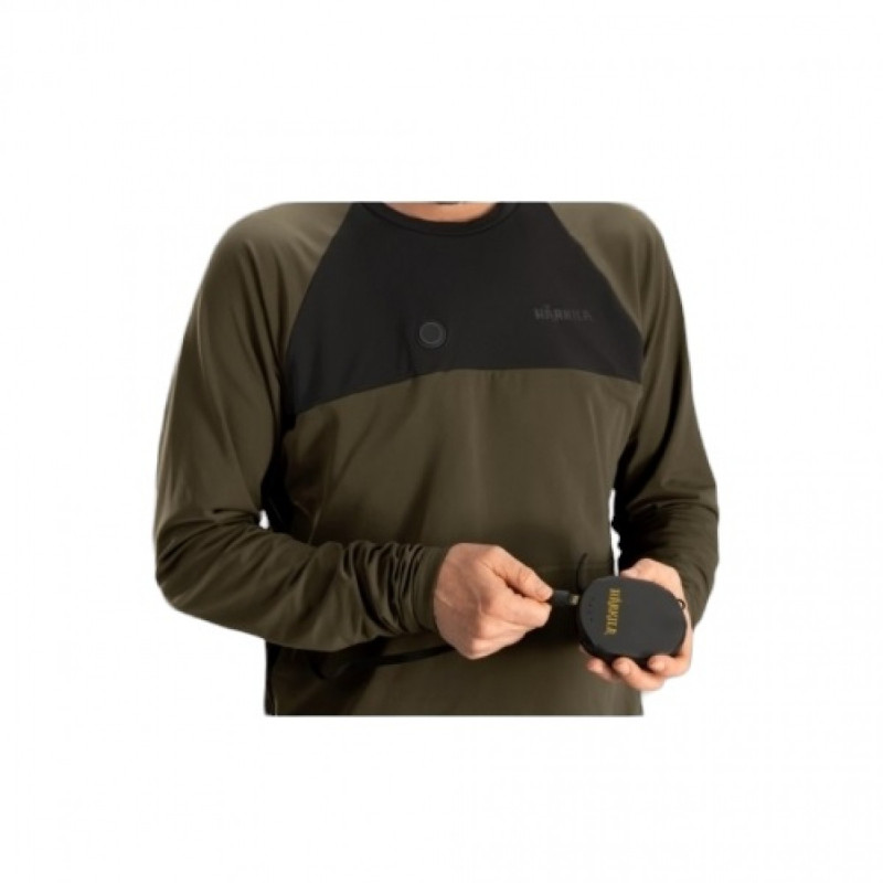 Šildomi apatiniai marškinėliai HARKILA Heat L/S (Willow green/Black)