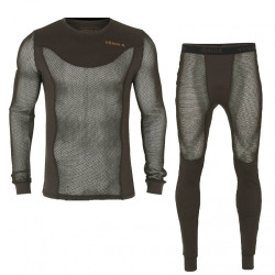 Underwear Set HARKILA Base Mesh crew (Shadow brown)