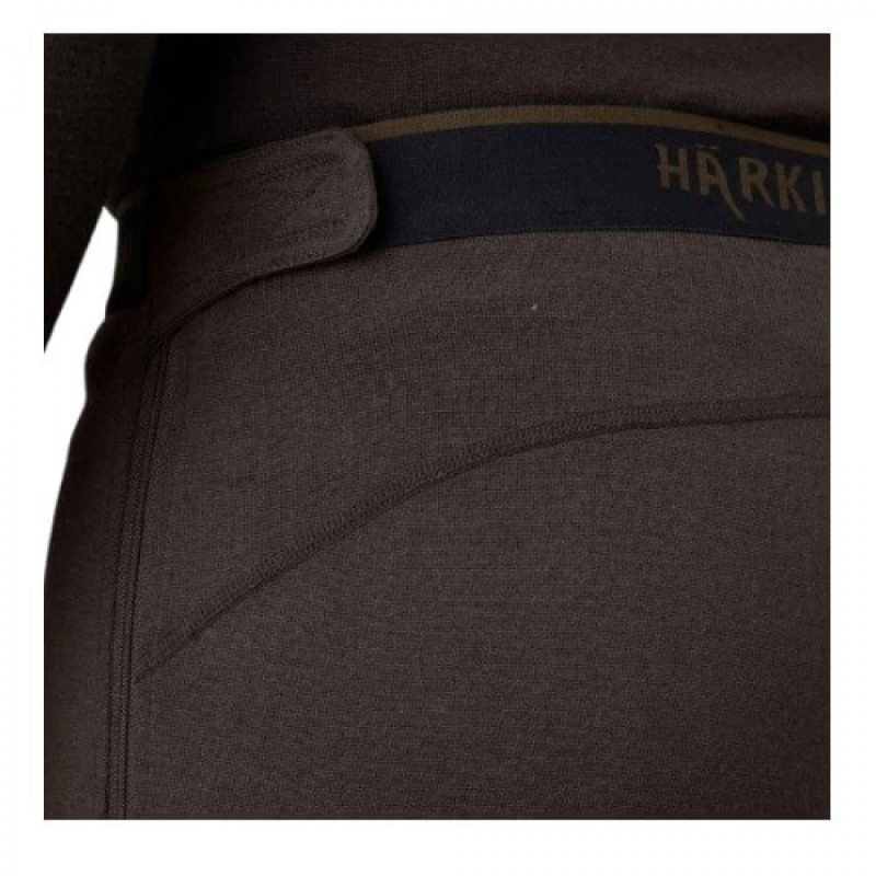 Base layer trousers HARKILA All Season side zip long (Shadow brown)