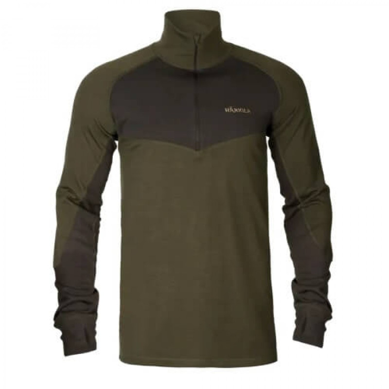 Base leyar shirt HARKILA Base Warm (Willow green/Shadow brown)