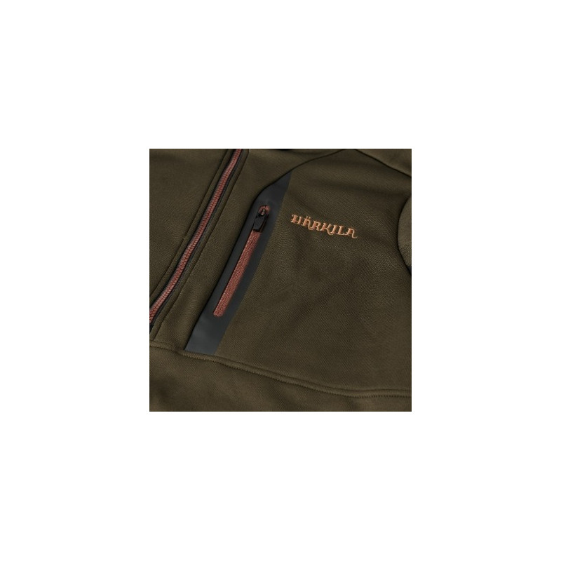 Džemperis HARKILA Tidan Hybrid halp zip (Willow green/Black)