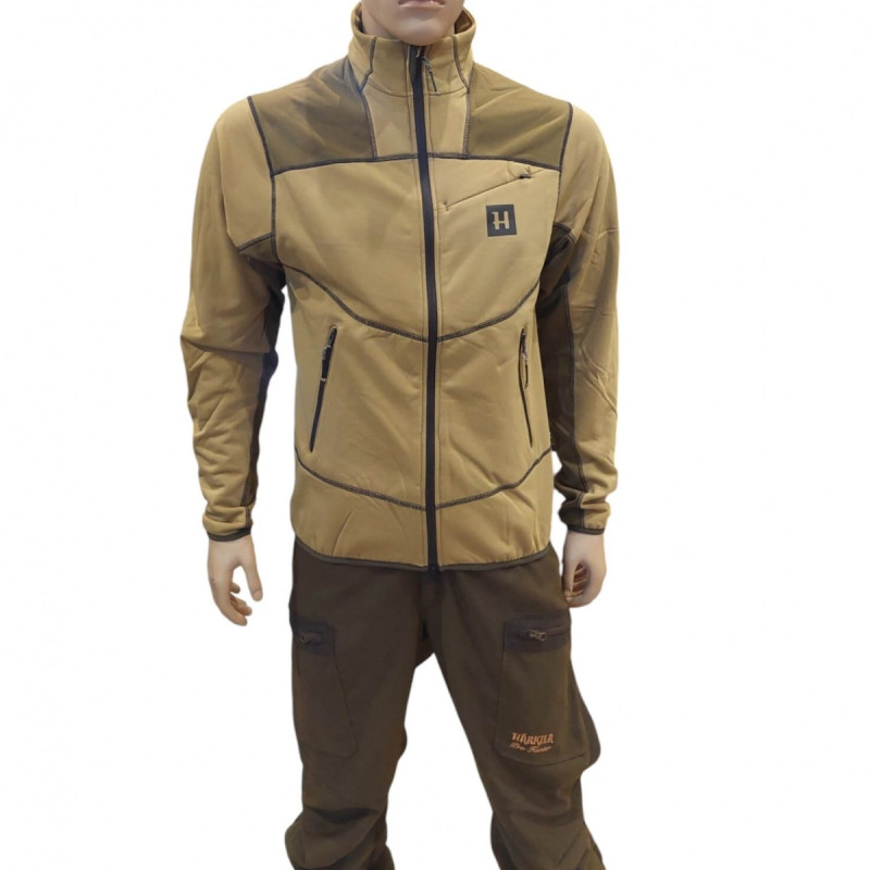Fleece jacket HARKILA Olaf (Antique sand/Dark olive)