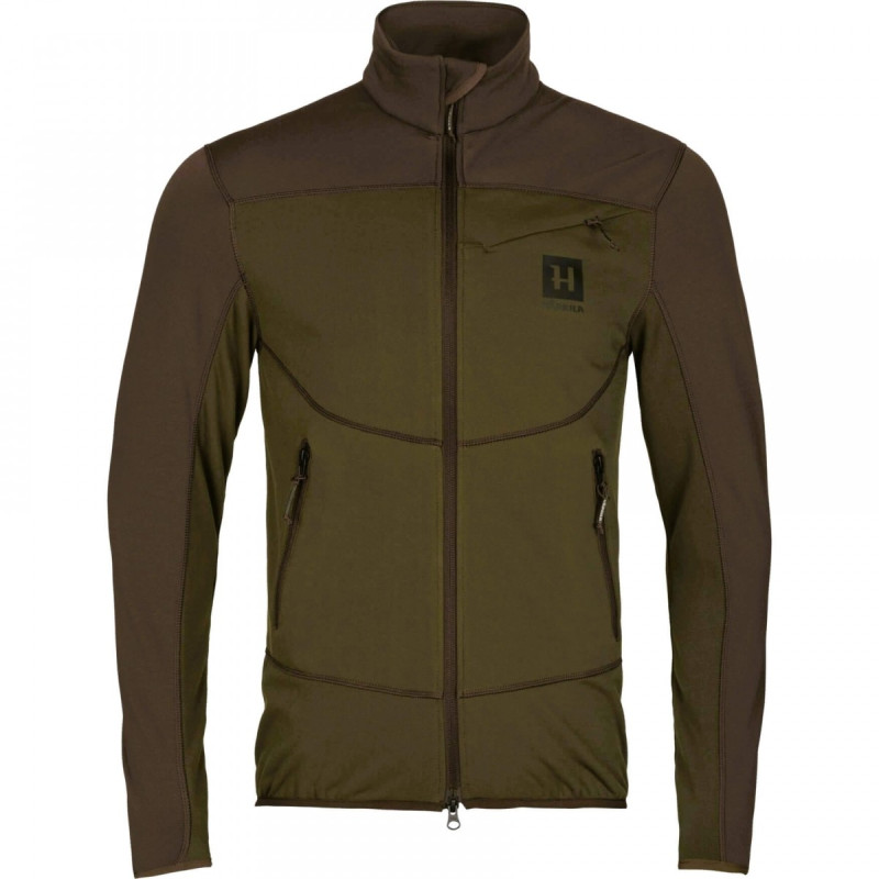 Fleece jacket HARKILA Olaf (Willow green/Shadow brown)