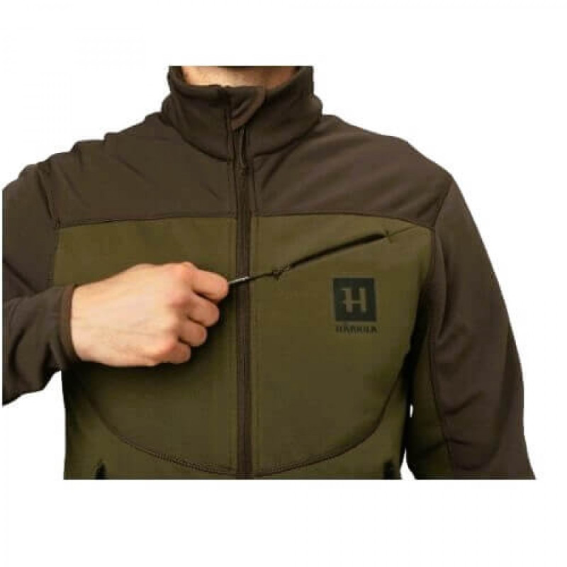 Fleece jacket HARKILA Olaf (Willow green/Shadow brown)