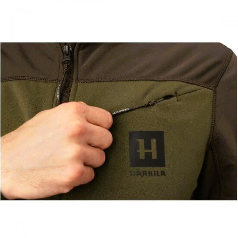 Fleece jacket HARKILA Olaf (Willow green/Shadow brown)