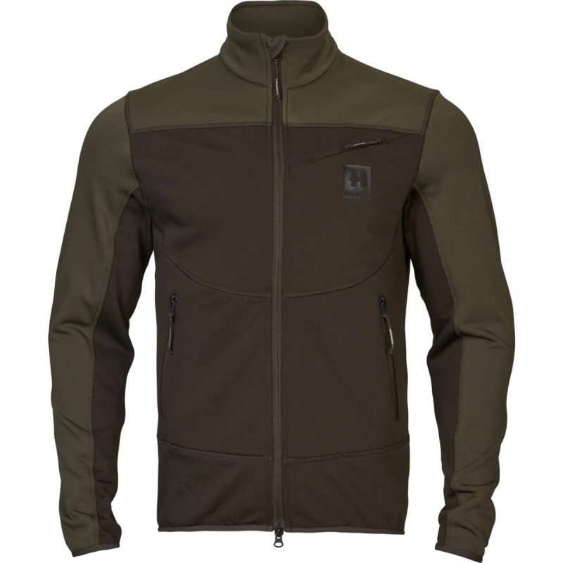 Fleece jacket HARKILA Olaf (Shadow brown/Forest night)