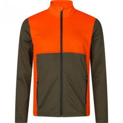 Fleece jacket SEELAND Elliot (Pine green/Hi-Vis orange)