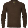 Megztinis HARKILA Vincent merino v-neck (Demitasse brown)