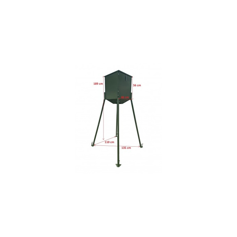 Animal Feeder metal barrel 100 kg Tripod (green)