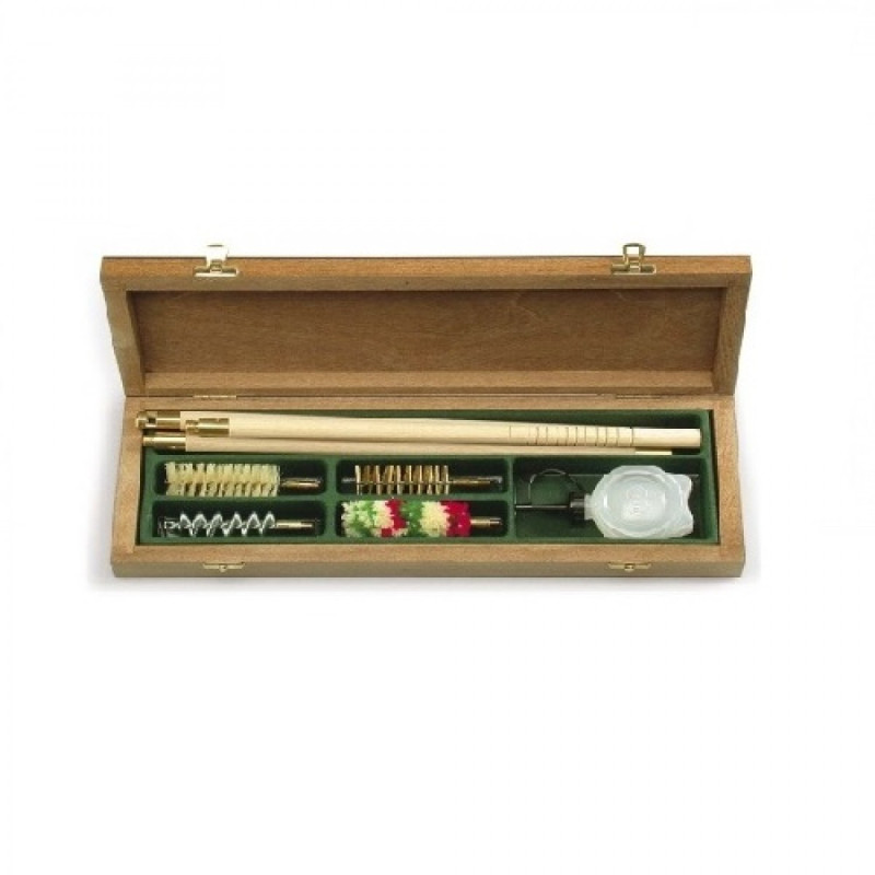 Cleaning Kit in a Wooden box, Cal. 12