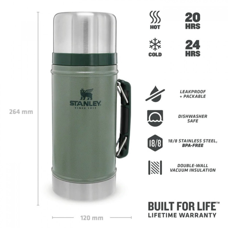 Termosas maistui Stanley Classic 0,94 l žalias