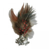 Pin with Feather and Squirrel Motif