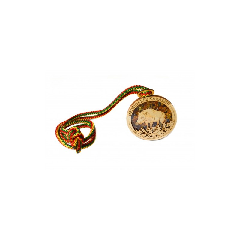 Medal with amber „Medžioklės Karaliui"