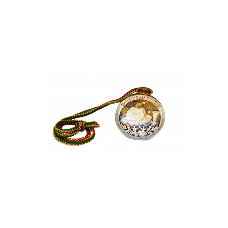 Medal with amber