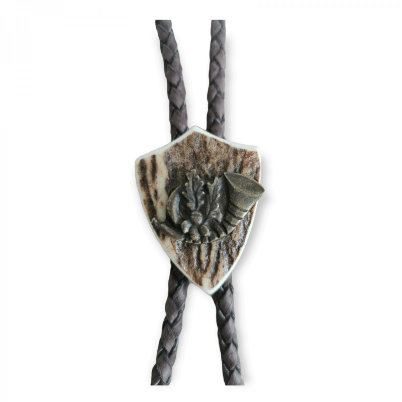 Medalion with crochet leather strap