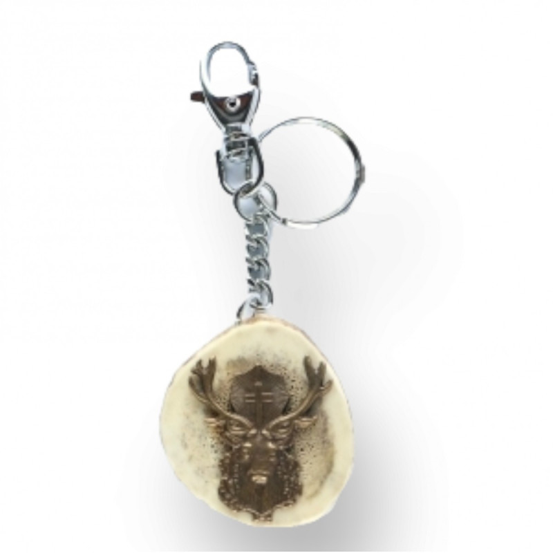 Keychain with deer decoration