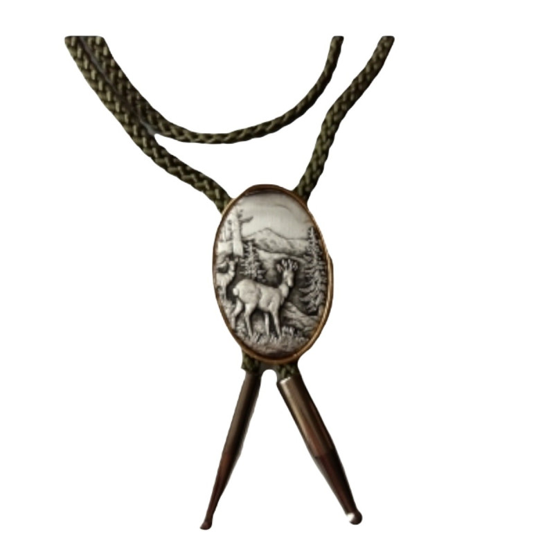 Silver plated medalion with roe motif
