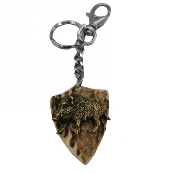 Keychain with boar decoration