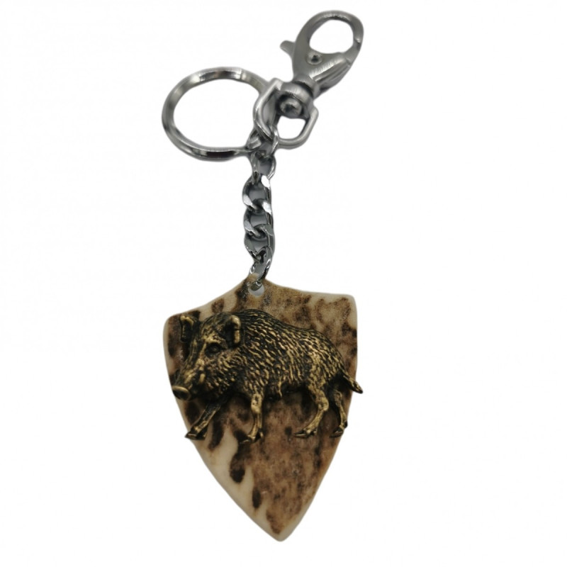 Keychain with boar decoration