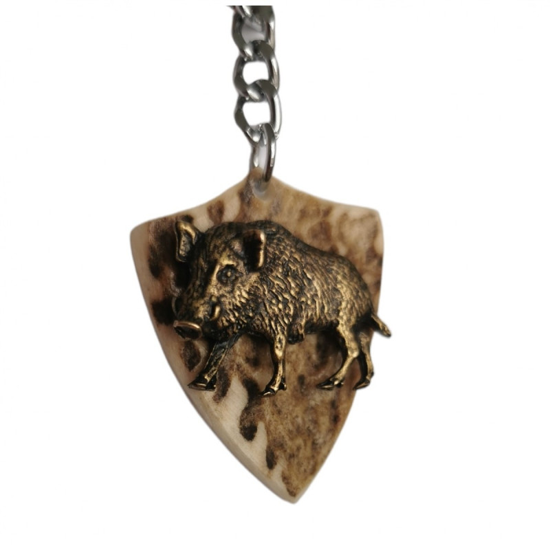 Keychain with boar decoration