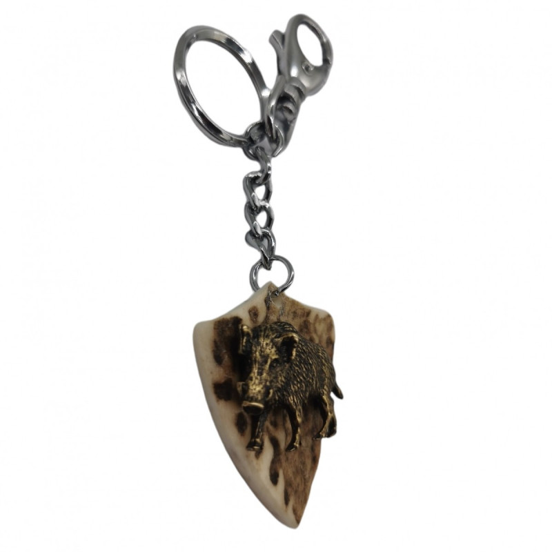 Keychain with boar decoration