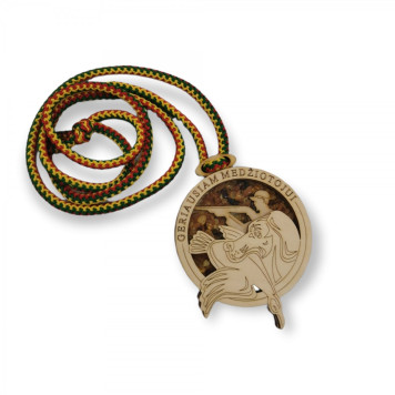 Medal with amber and picture