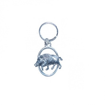 Keychain with Hog Motif