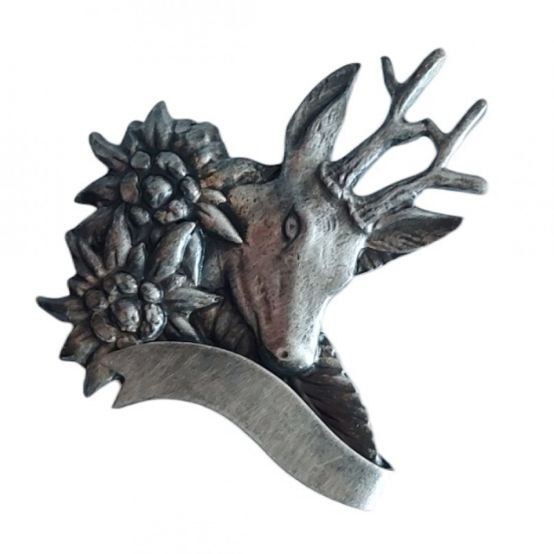 Pin with motif of deer and Edelweiss ARTURE (2610)