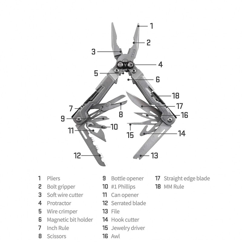 Daugiafunkcinis įrankis FOX Multitool Powerlitre SOG PL1001-CP