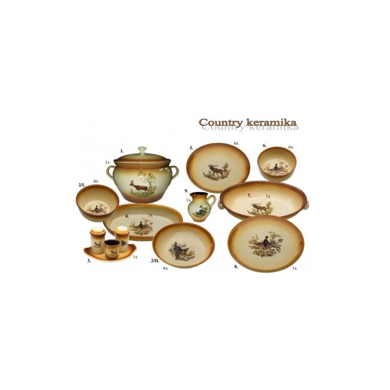 24 pcs. Dinner Set with Wild Animal Motifs
