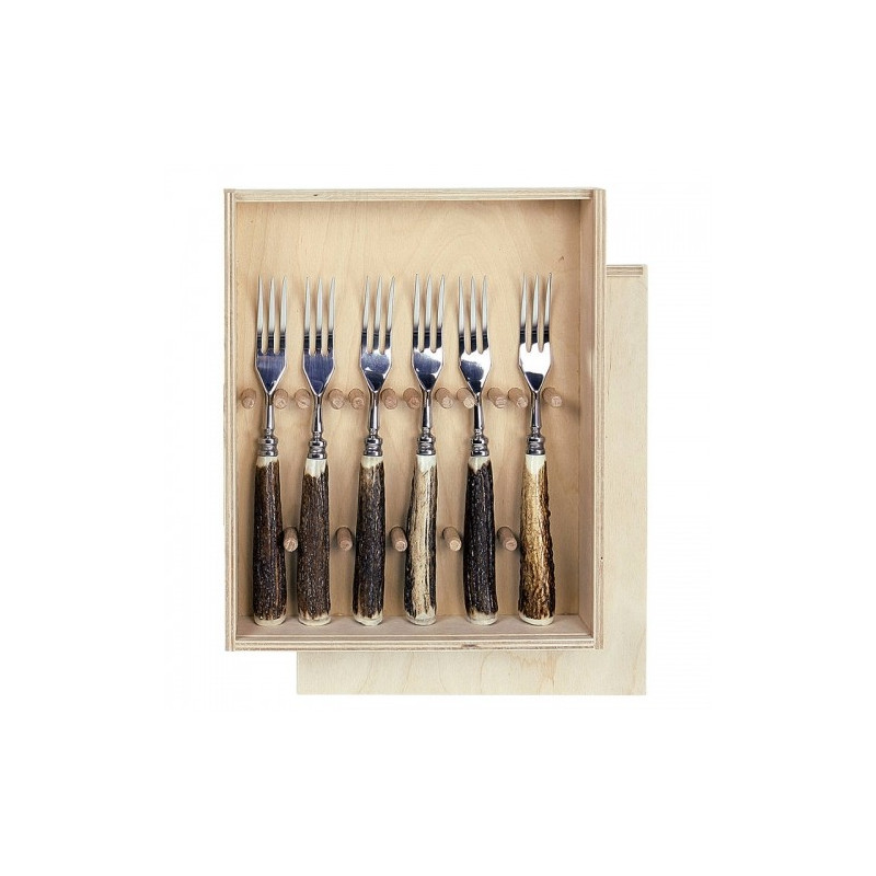 Fork Set with Round Antler Handles ARTURE 6 pcs. (173602082)