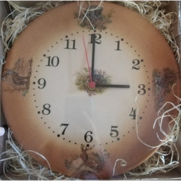 Sieninis laikrodis su miško žvėrių dekoracija (23 cm)