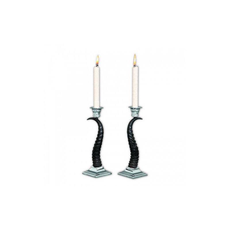Silvered Antelope Antler Candle Holder Set (2 pcs)