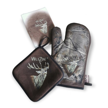 Kitchen Set with Roaring Deer Print (brown)