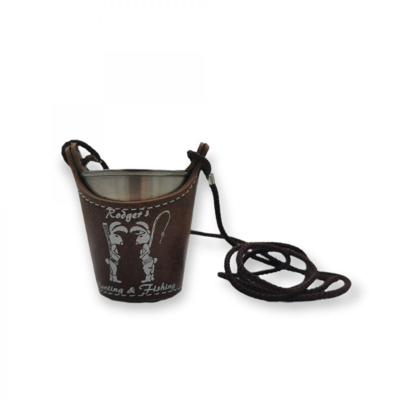 Shot glass with a neck strap 