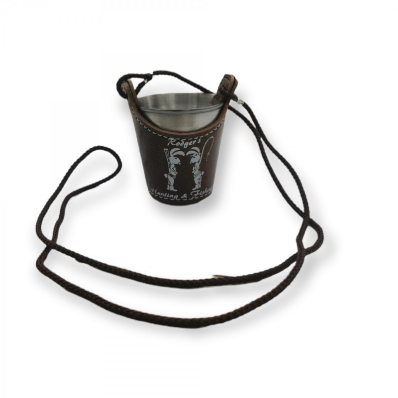 Shot glass with a neck strap 