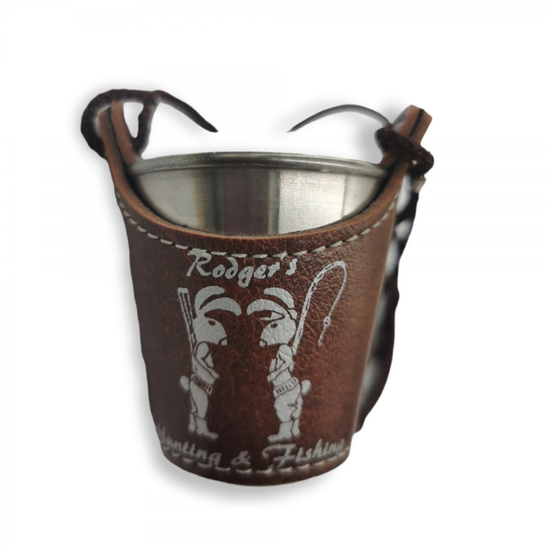 Shot glass with a neck strap 