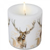 Candle witl Red deer motif (white)
