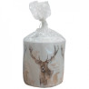 Candle witl Red deer motif (white)