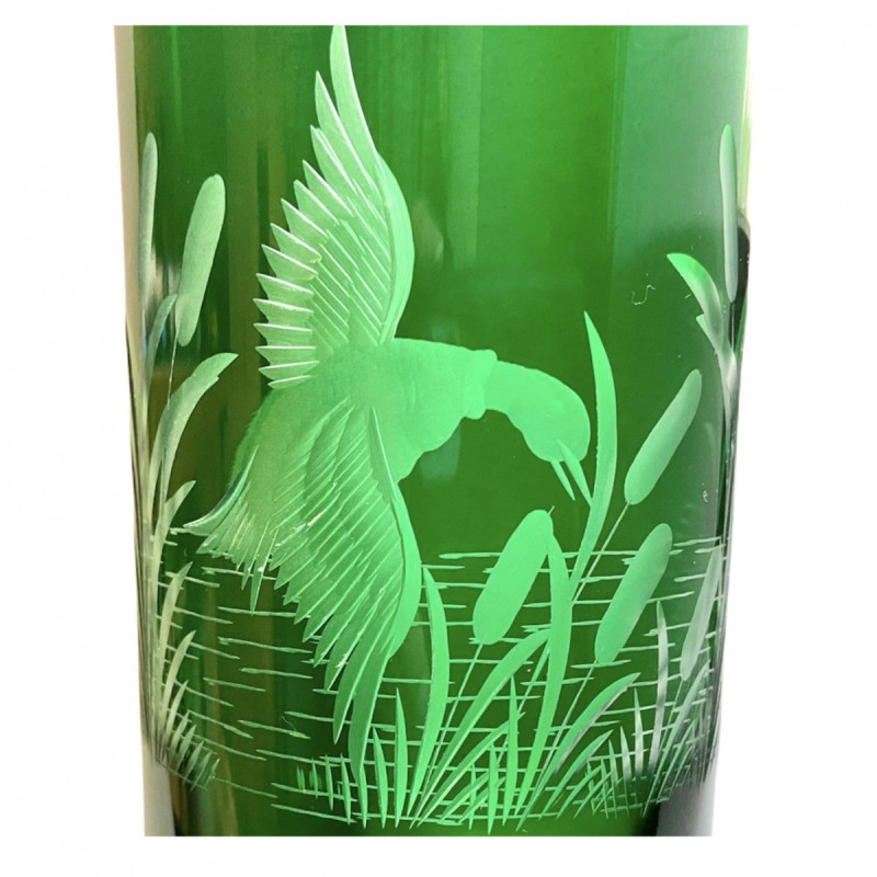 Soft drinks set of green glass (6 pcs)