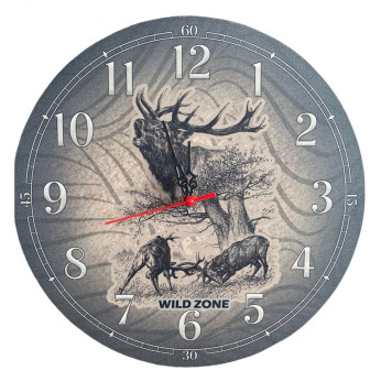 Wall clock with deer print 30 cm Wild Zone M-374-1802