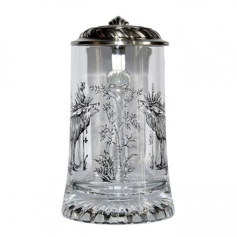 Beer mug ARTINA with lid and deer motif 0,5l (93312)
