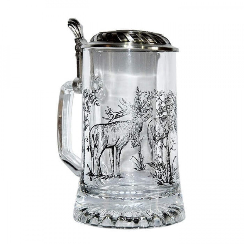 Beer mug ARTINA with lid and deer motif 0,5l (93312)