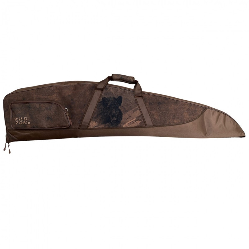 Dėklas ginklui WILD ZONE su šerno dekoracija rudas 130x8x31cm