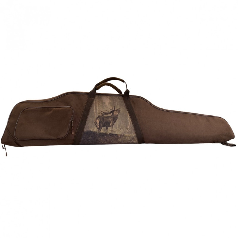 Dėklas dviems ginklams WILD ZONE su elnio dekoracija rudas 128x11x30cm
