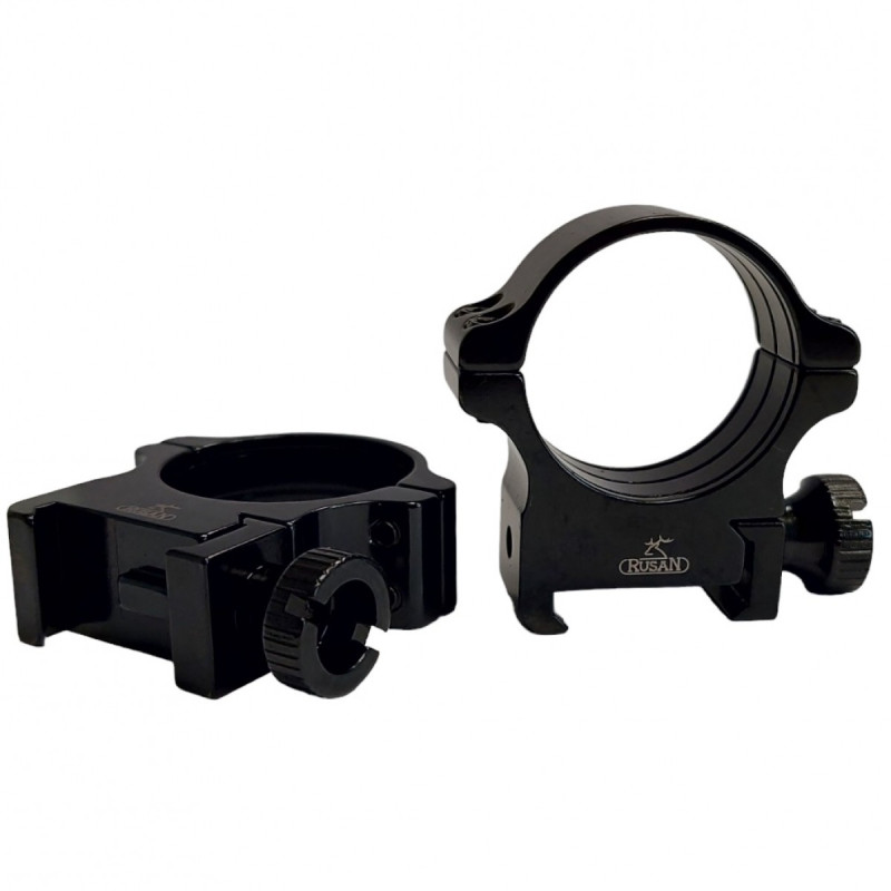 Šautuvo laikiklio žiedai Rusan 30mm, thumb screw H10 (050-30-10-M)