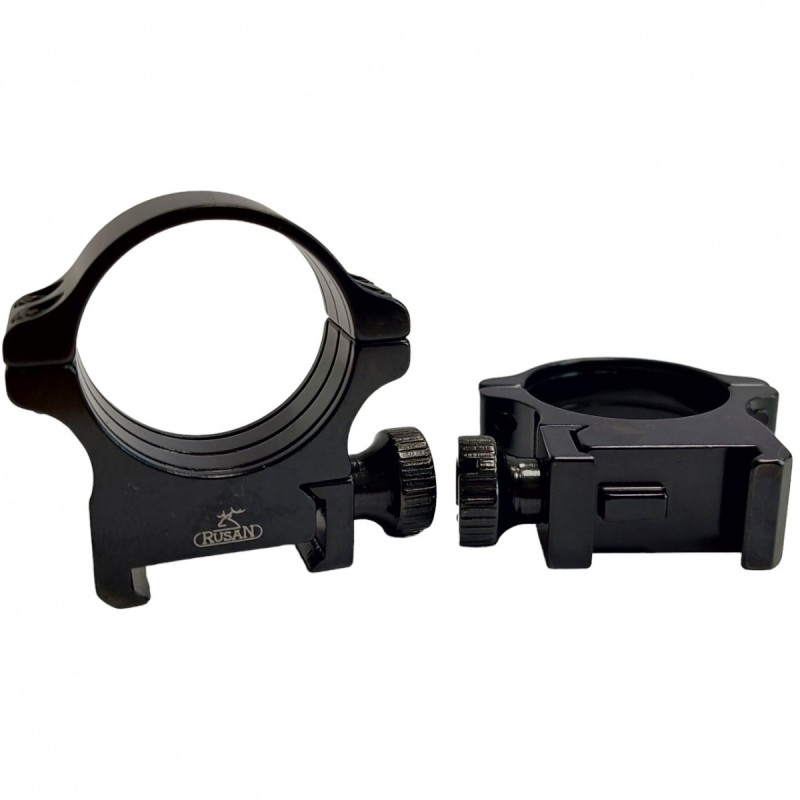 Šautuvo laikiklio žiedai Rusan 30mm, thumb screw H10 (050-30-10-M)