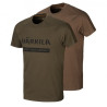 Marškinėliai HARKILA logo 2-pack (Willow green/Slate brown)